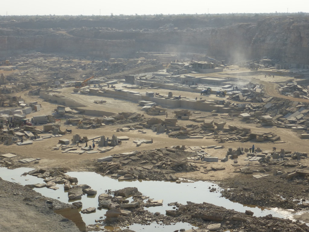 A typical sandstone quarry in Budhpura area