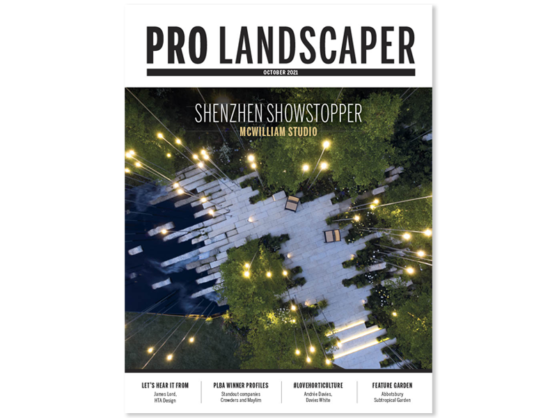 Cover of October 2021 edition of Pro Landscaper magazine.